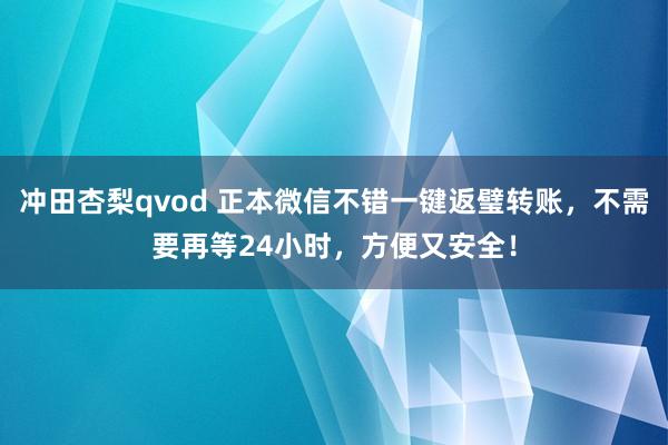 冲田杏梨qvod 正本微信不错一键返璧转账，不需要再等24小时，方便又安全！