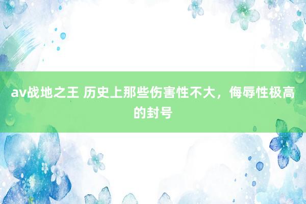 av战地之王 历史上那些伤害性不大，侮辱性极高的封号