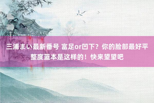 三浦まい最新番号 富足or凹下？你的脸部最好平整度蓝本是这样的！快来望望吧